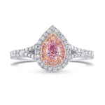 Fancy Intense Purplish Pink Pear Halo Diamond Ring