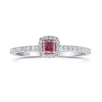 Fancy Intense Pink Radiant Diamond Halo Ring