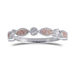 Pink & White Diamond Milgrain Designer Band