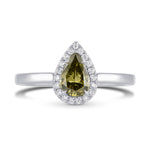 Chameleon Pear Halo Diamond Ring