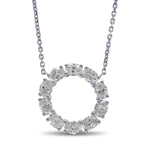 Hoop Oval White Diamond Pendant