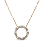 Hoop Emerald and Brilliant White Diamond Pendant