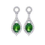 Mood Design Gemstones and Diamond Halo Drop Earrings