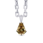 Fancy Deep Brown Yellow Shield Diamond Solitaire Necklace