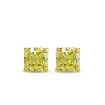 Fancy Intense Yellow Radiant Stud Earrings
