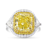 Fancy Intense Yellow, Radiant & Triangle Diamond Halo Ring