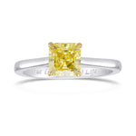 Fancy Intense Yellow Asscher Diamond, Solitaire Ring