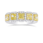 Fancy Light Yellow Radiant Diamond Five Stone Ring