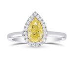 Fancy Yellow Pear Diamond Halo Ring