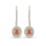 Petite Bezel Leaver Back Hoop Diamond Earring