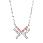 Fancy Pink and White Diamond Leibish Logo Pave Pendant
