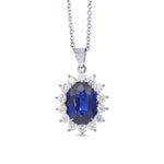 Royal Vivid Blue Sapphire & Diamond Pendant