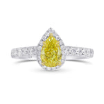 Fancy Intense Yellow Pear Diamond Halo Ring
