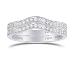 Two Contoured Milgrain Diamond Wedding Bands