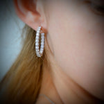 Round Brilliant Hoop Diamond Earrings