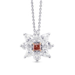 Fancy Deep Pink Radiant and Marquise Diamond Pendant