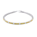 Round Brilliant Yellow and White Diamond Tennis Bracelet