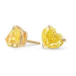 Fancy Intense Yellow Heart Stud Earrings