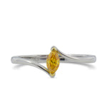 Fancy Vivid Yellow Orange Marquise Solitaire Diamond Ring