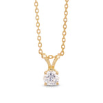 White Round Diamond Solitaire Pendant