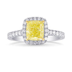 Fancy Yellow Cushion Diamond Halo Ring