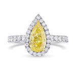 Fancy Yellow Pear Diamond Halo Ring