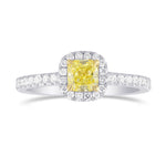 Fancy Yellow Radiant Diamond Halo Ring