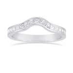 Princess Colorless Diamond Contoured Wedding Ring