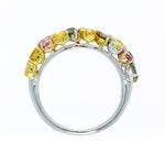 Fancy Color Collage Designer Diamond Ring set with 4.26cts Mix in 18K Gold