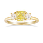Radiant & Cushion 3 Stone Ring