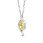 Fancy Vivid Yellow Pear Crossover Diamond Pendant