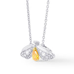Fancy Vivid Yellow Orange Pear Diamond Pendant