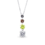 Chameleon & Multi Color Round Diamond Pendant