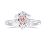 Fancy Purplish Pink Round Diamond Halo Ring
