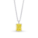 Fancy Yellow Radiant Diamond Solitaire Pendant