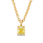 Fancy Yellow Cushion Diamond Solitaire Pendant