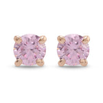 Argyle Fancy Intense Pink Round Brilliant Stud Earrings