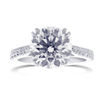 Classic Brilliant shape Diamond Side Stone Ring