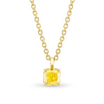 Fancy Intense Yellow Radiant Diamond Solitaire Pendant