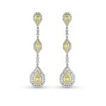 Fancy Light Yellow Marquise, Pear and Kite Diamond Drop Earrings