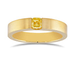 Fancy Vivid Yellow Asscher Diamond Tension Diamond Band
