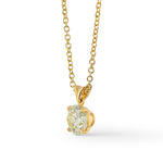 Light Yellow Round Diamond Solitaire Pendant
