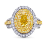 Fancy Yellow Oval Diamond Double Halo Ring
