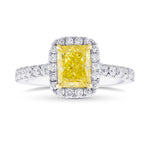 Fancy Yellow Radiant Diamond Halo Ring