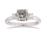 Chameleon Cushion Three Stone Diamond Ring
