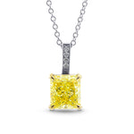 Fancy Intense Yellow Radiant Diamond Drop Pendant