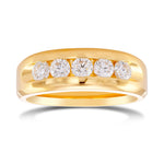 Round Diamond 5 Stone Men's Ring