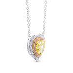 Fancy Intense Yellow Heart Diamond Double Halo Pendant