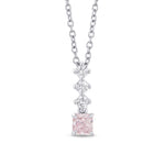 Fancy Light Pink Radiant Diamond Drop Pendant