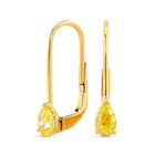 Fancy Intense Yellow Pear Diamond Drop Earrings